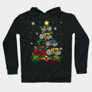 Tractor Christmas Tree Farming funny Xmas Holiday Gift Hoodie